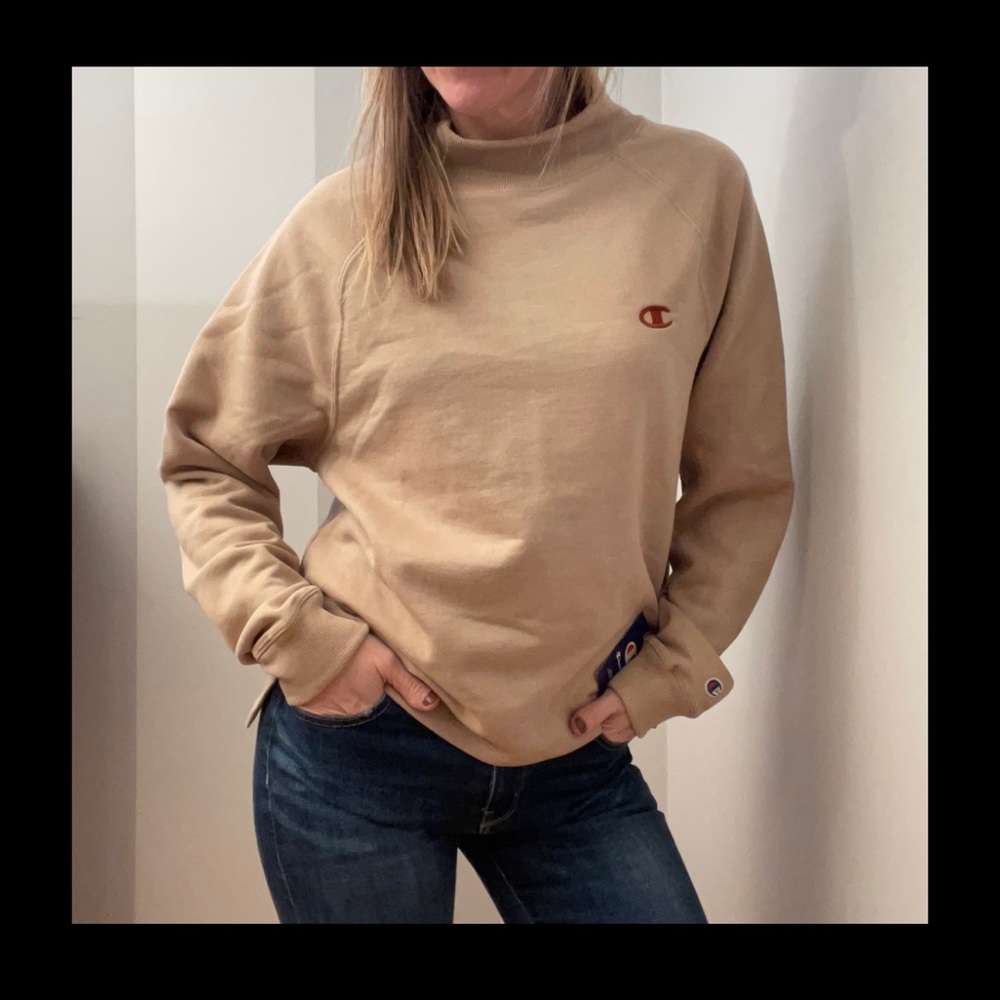 Champion Tan Brown Warm Turtleneck Sweatshirt
